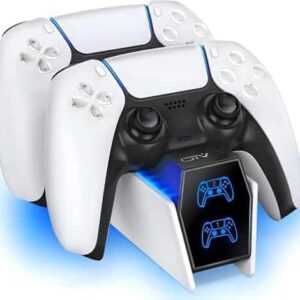 OIVO PS5 Controller Charger, 2H Fast Charger with 2 Cable Types, PS5 Charging Station for PlayStation 5 Controllers P4 Interactive Figure