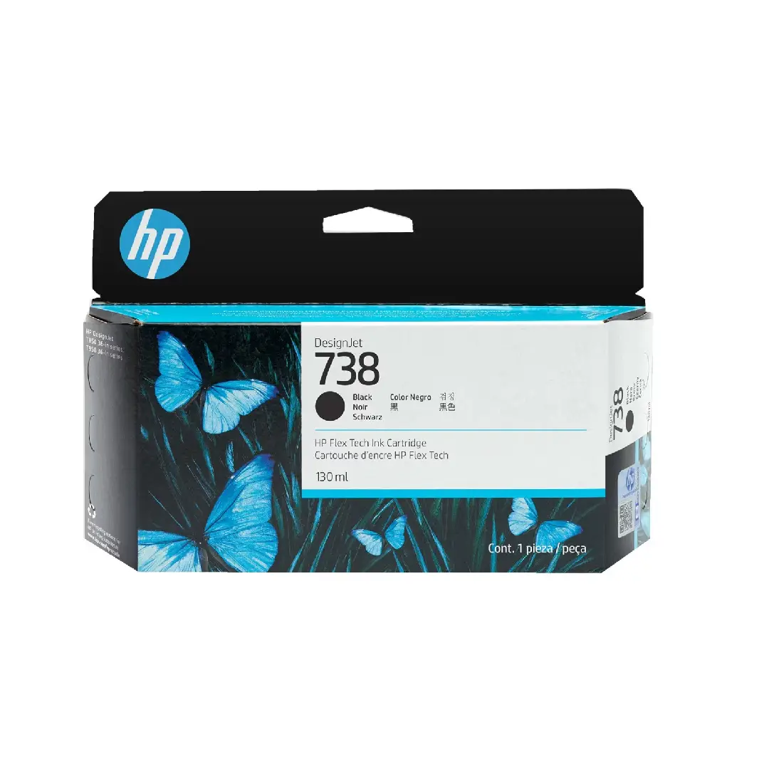 حبر HP 738 130-ml Black DesignJet Ink Cartridge 498N4A
