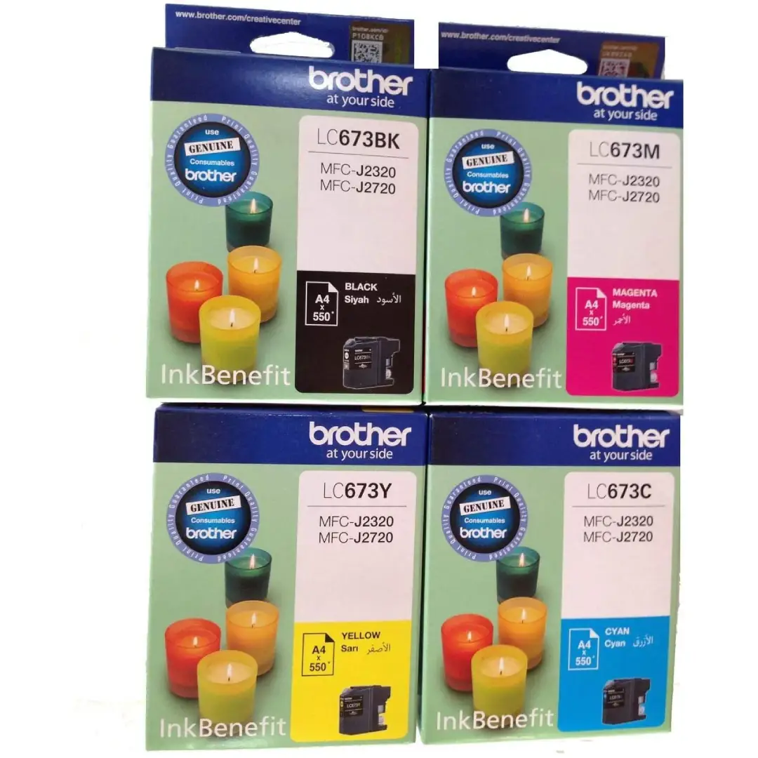 طقم حبر براذر LC673 BROTHER LC673BK-C-Y-M INK CARTRIDGE BLACK