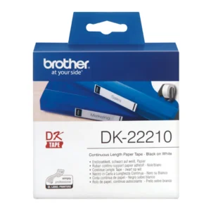 حبر بكرة ملصقات ورقية Brother DK-22210 – أسود على أبيض، بعرض 29 مم