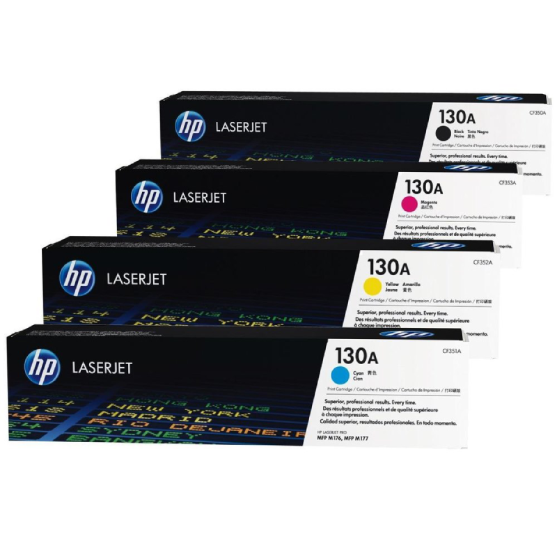 طقم حبر ليزر اتش بي 130A ملون CF354A | CF353A | CF351A | CF350A